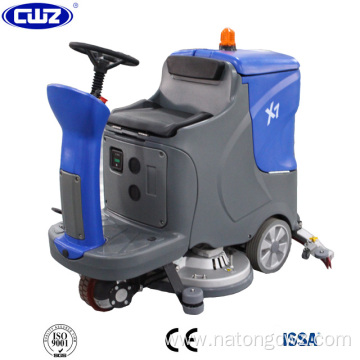 Battery automatic floor scrubber machine for supermarket